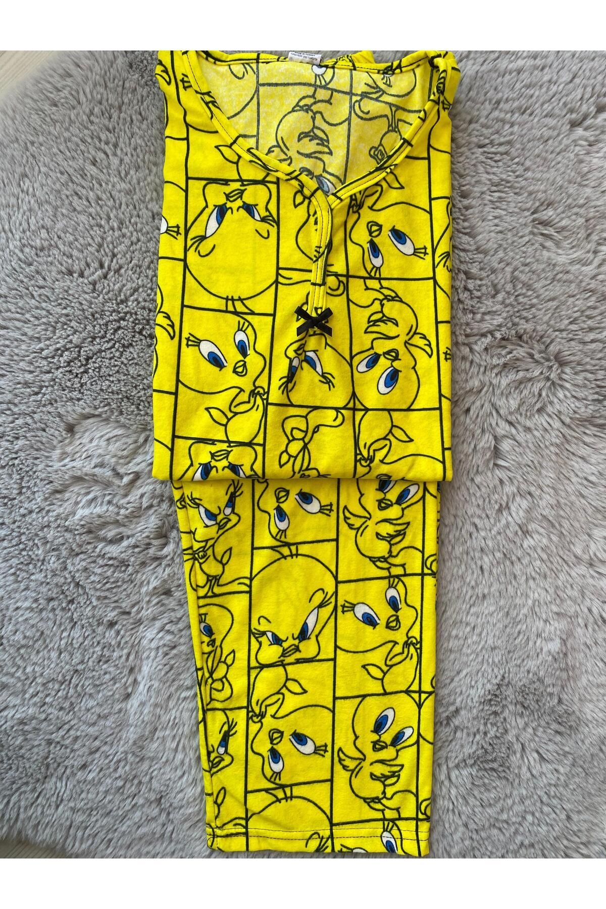 Yumuşacık Tweety Süet Pijama Takımı