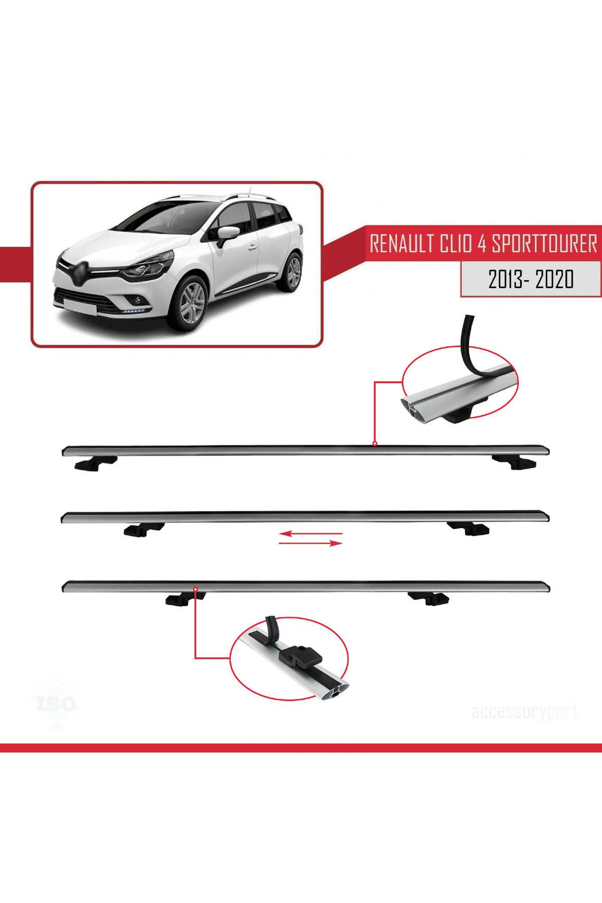 Renault Clio 4 St 2013-2020 Arası Ile Uyumlu Basıc Model Universal Ara Atkı Tavan Barı Gri 2 Adet