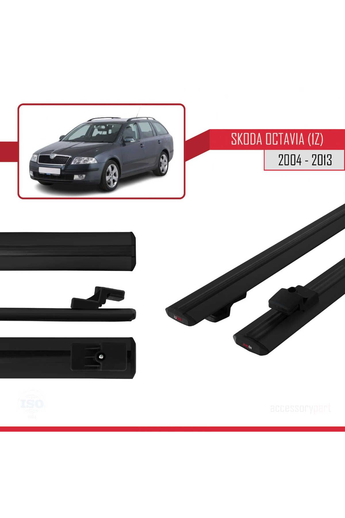 Skoda Octavia 2 (1Z) 2004-2013 Arası Ile Uyumlu Basıc Model Universal Ara Atkı Tavan Barı Siyah 2 Ad