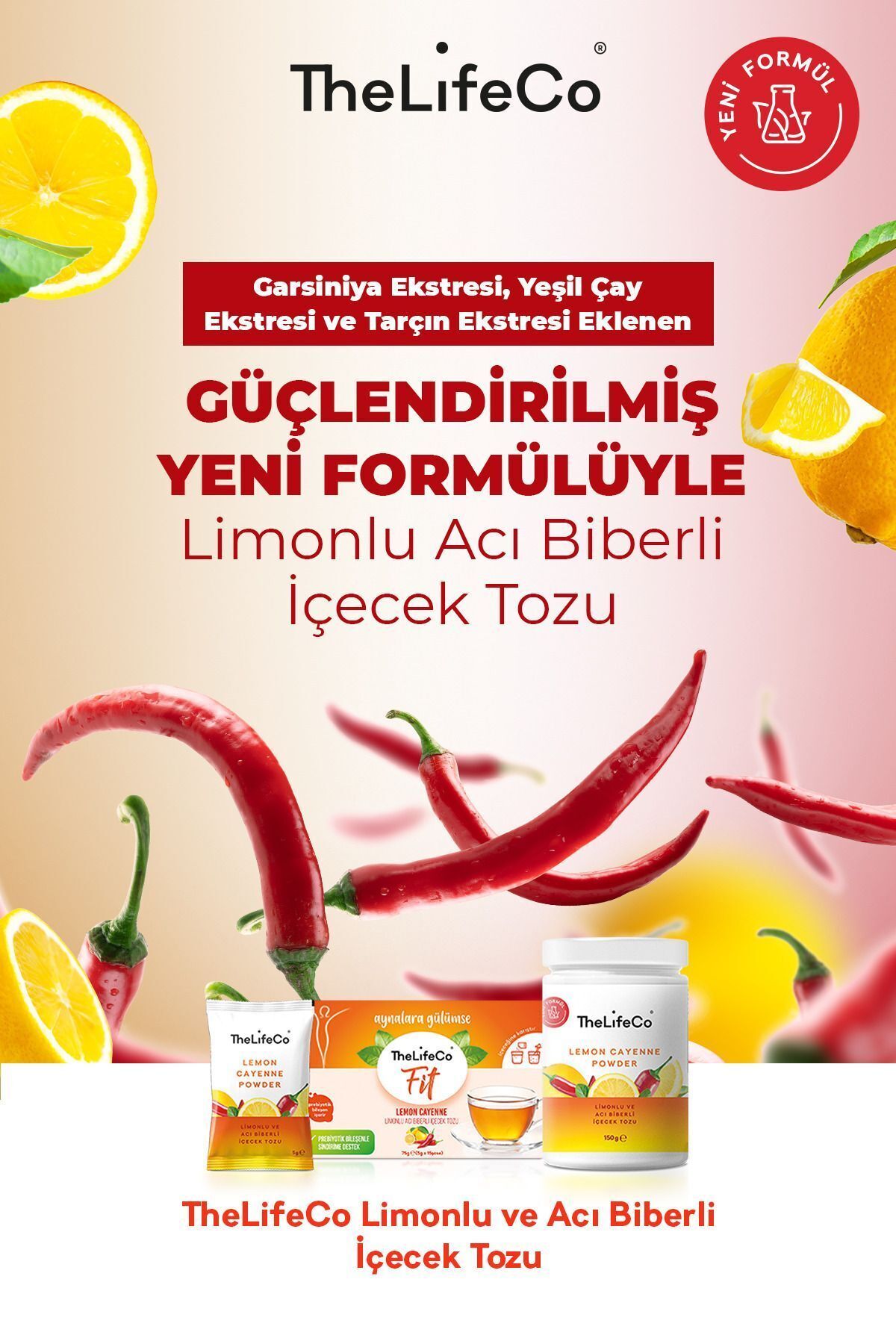 Lemon Cayenne - Limonlu Acı Biberli Içecek Tozu 150 G