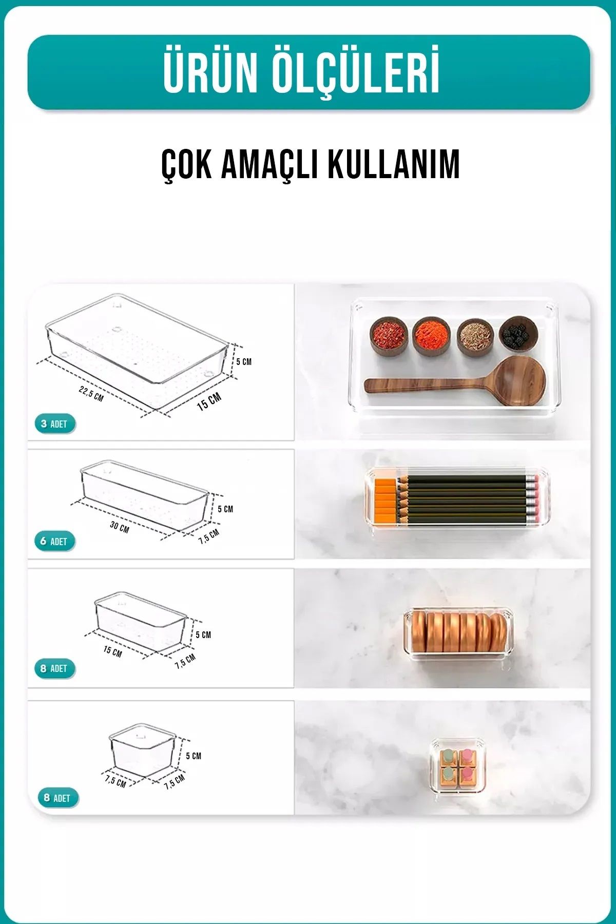 25'Lİ Modüler Çekmece Düzenleyici Organizer Çok Amaçlı Makyaj Kırtasiye Mutfak Banyo Düzenleyici