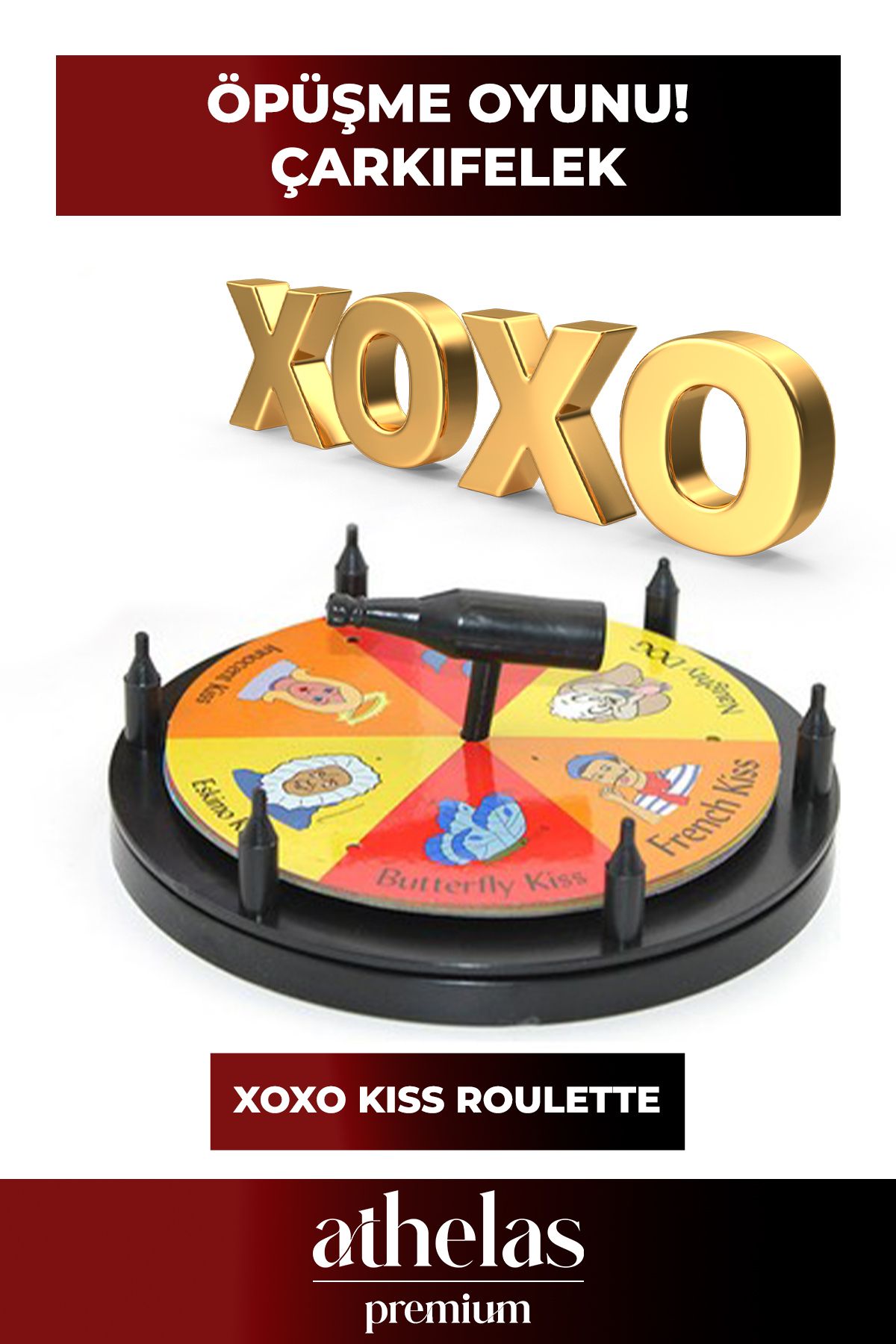 Athelas Xoxo Kiss RouletteEğlenceli 15 cm Çar...