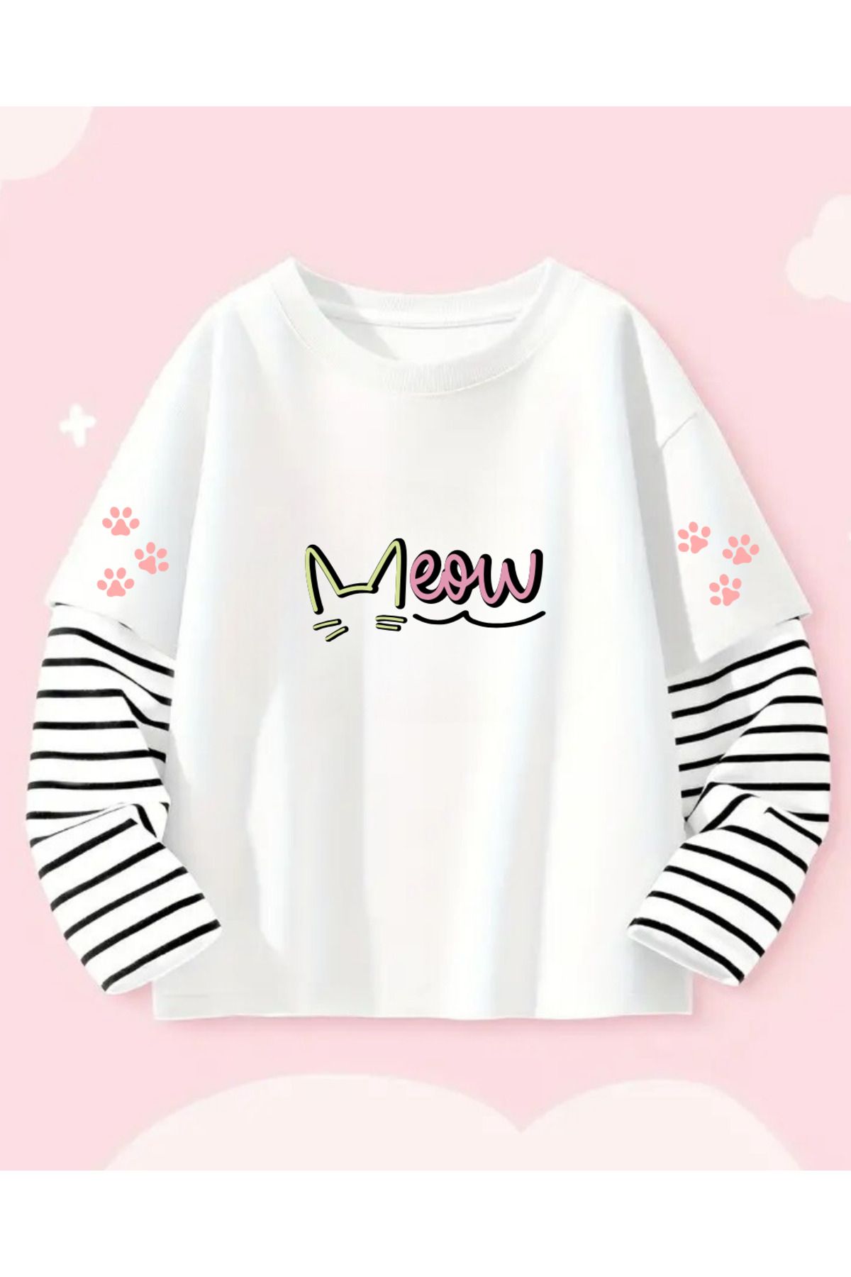 Touz Moda Meow Fake SleevesUnisex Uzun Kollu...