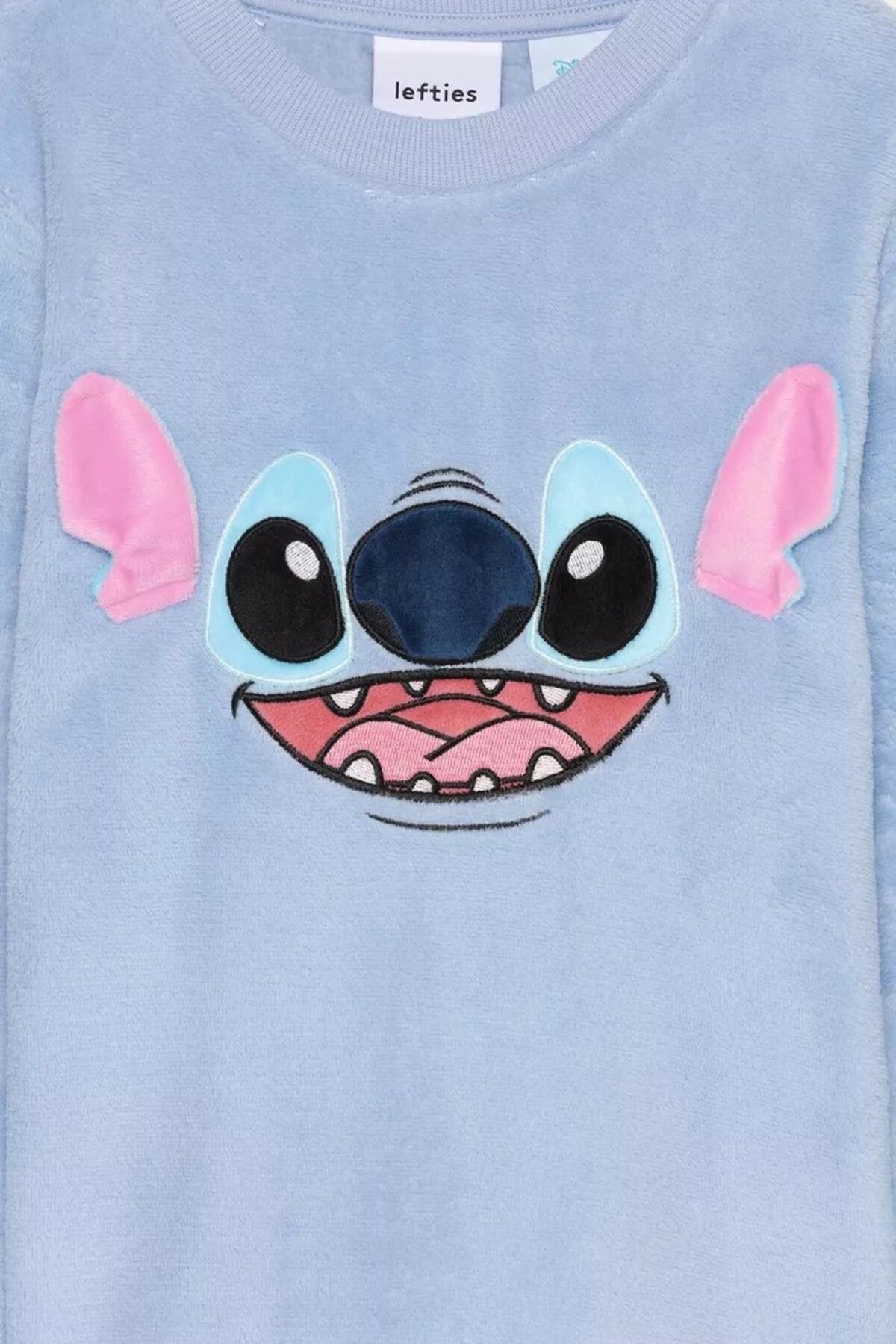 Stitch ©Disney çiçek desenli pelüş pijama takımı