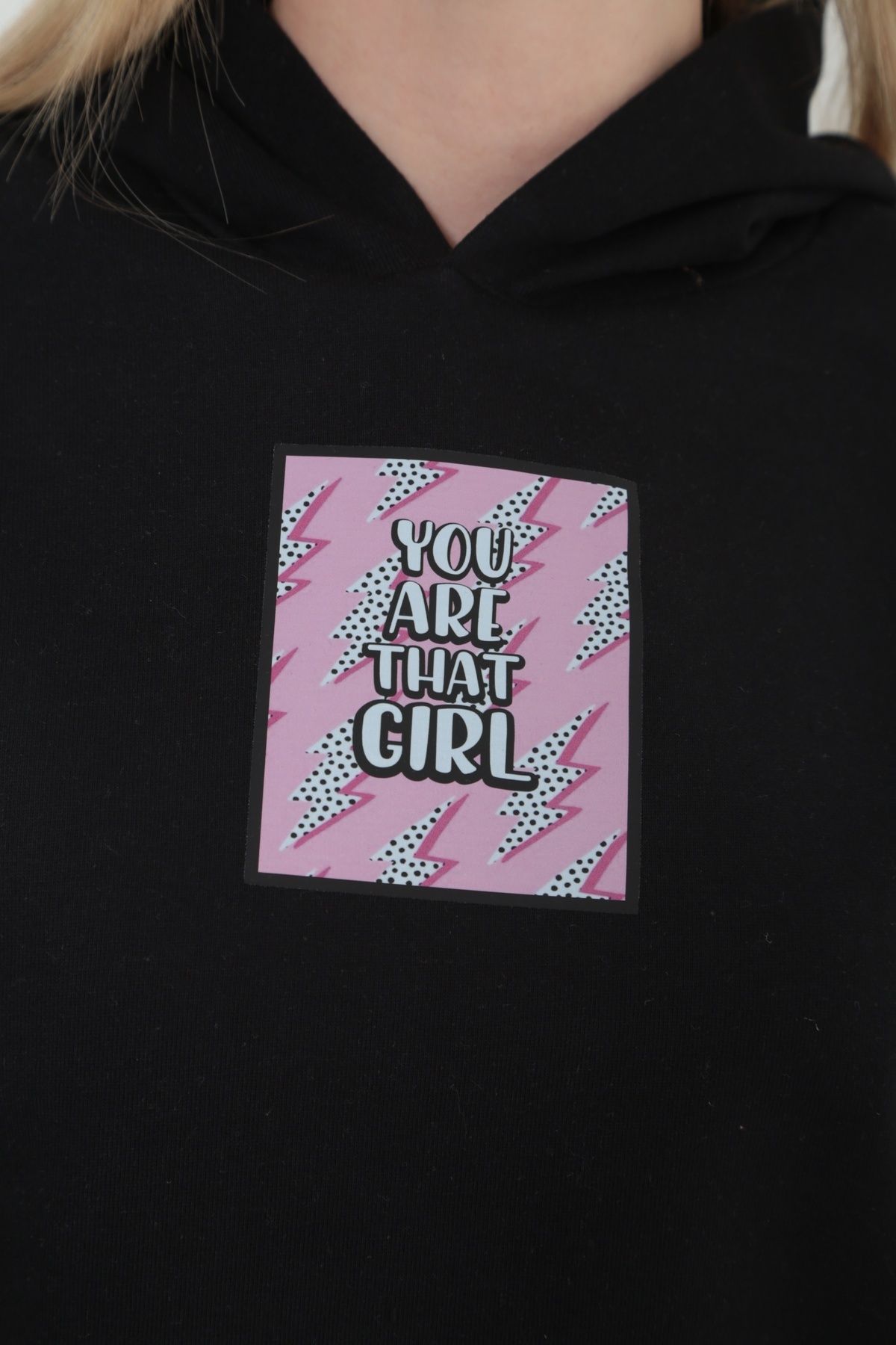 That Girl Renkli  Baskılı Kapüşonlu Sweat-8