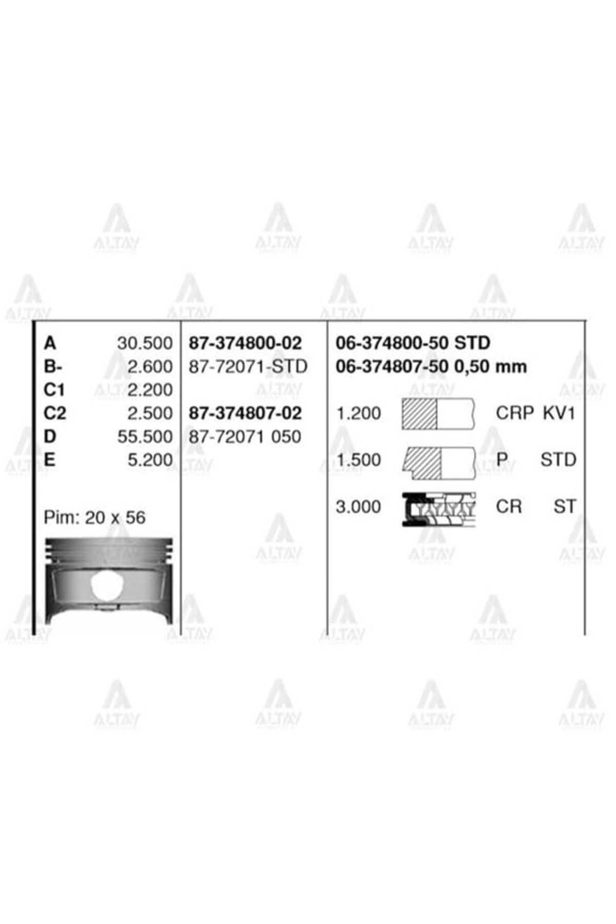 GOETZE ISS 87-72071-STDPİSTON STD Corolla Uyu...