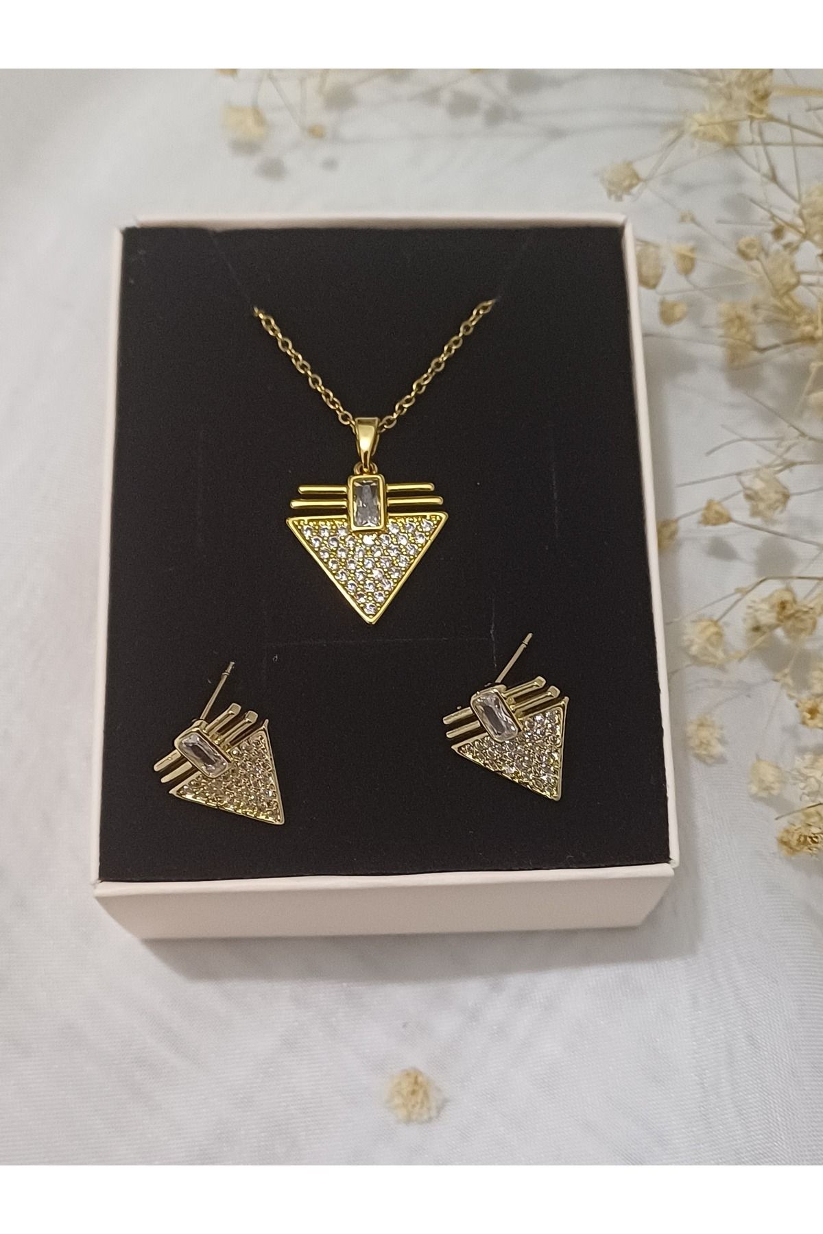 ELVİVA JEWELLERY MARKA TAŞLI316L ÇELİK KOLYE,...