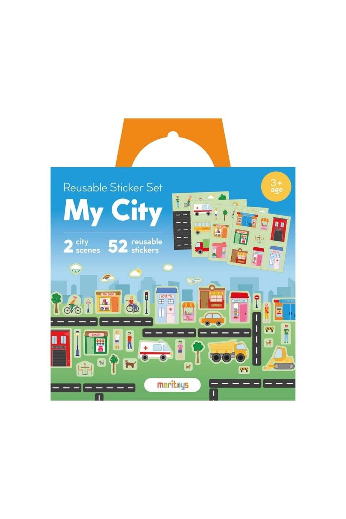 moritoys Reusable StickerSet: My City - Tak Ç...