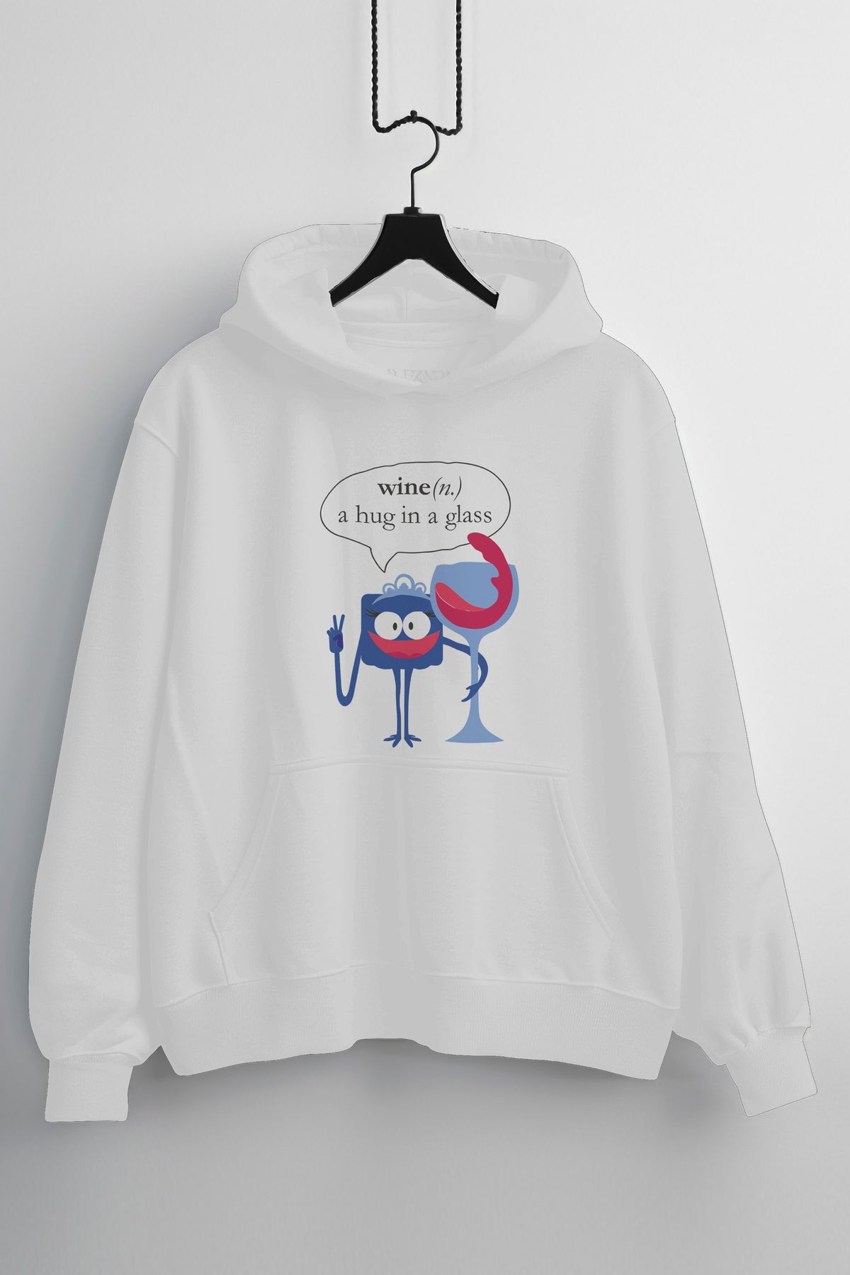 Zestia Unisex Hoodie, Wine aHug Tasarım Baskı...