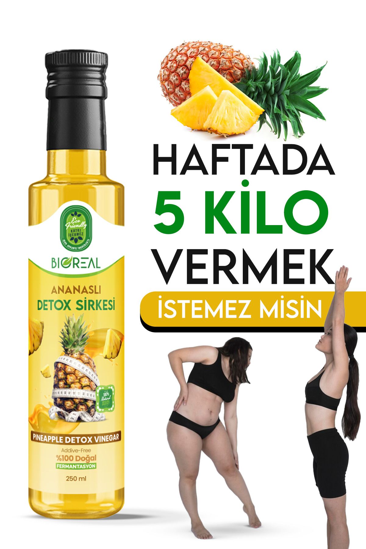 BİOREAL Detox Ananas SirkesiZayıflama1 Ödem A...