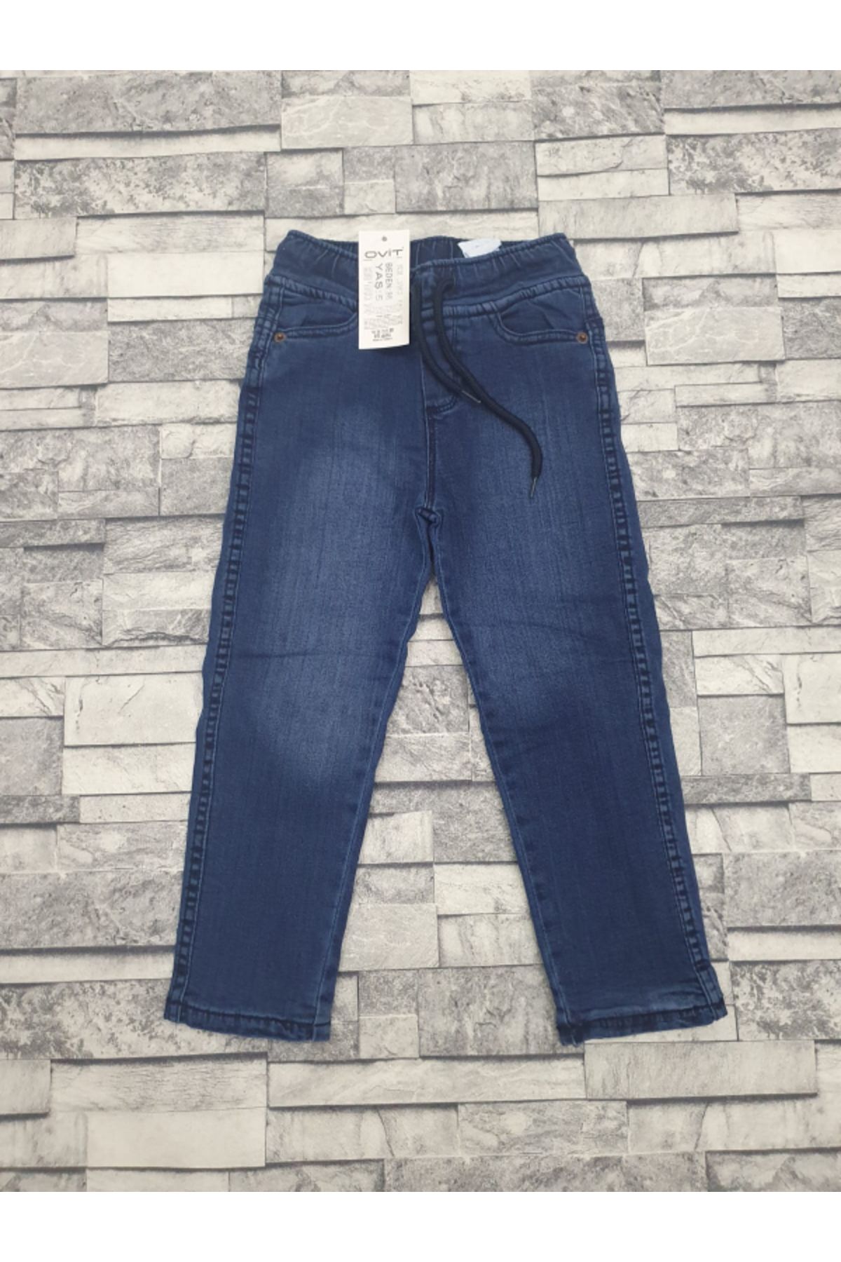 Termal Polarlı Çocuk Kot Pantolon Kız / Erkek %90 Pamuklu Denim Kot Kumaş