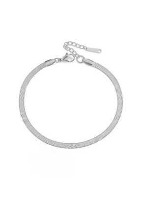 Paslanmaz Çelik İtalyan Ezme Zincir Unisex Bileklik 3 mm  20+5 cm Image 0