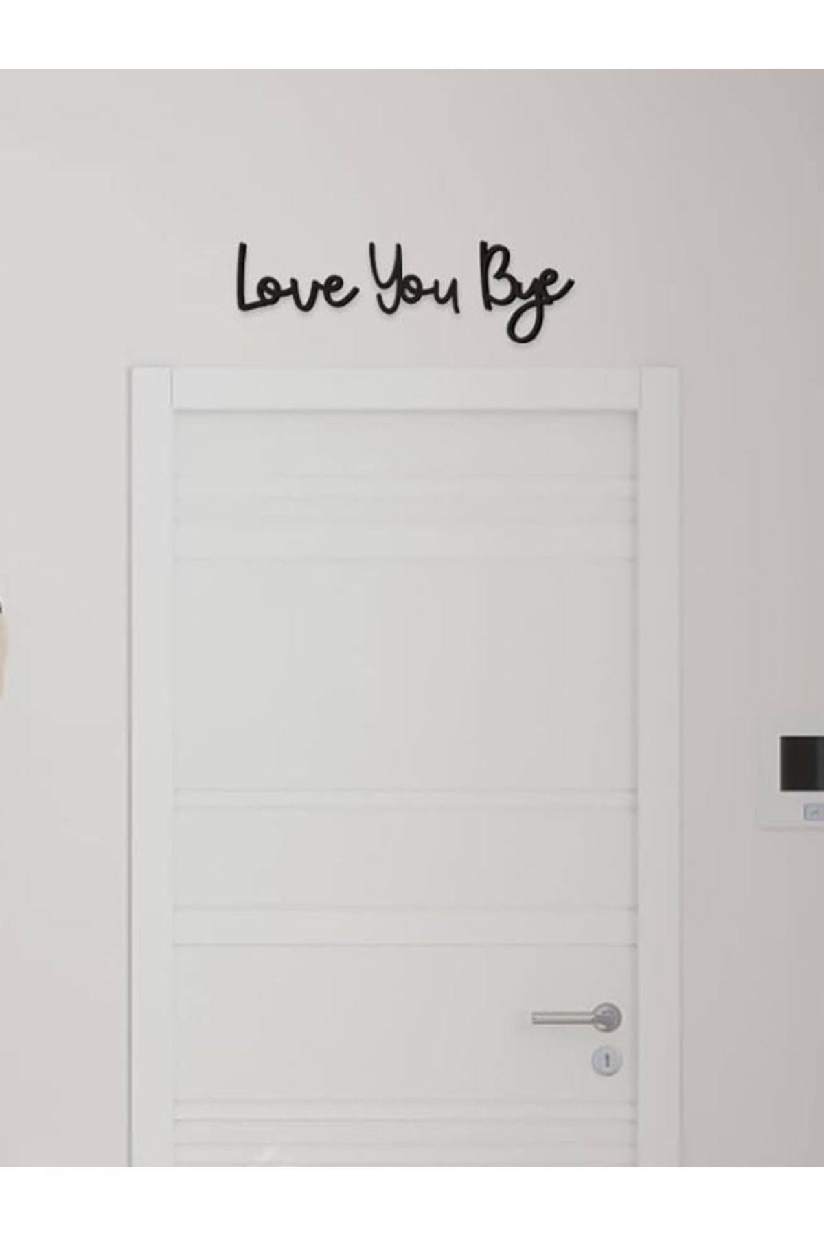 Love You Bye - 3 Parça Siyah Dekoratif Duvar Yazısı | Modern ve Şık Duvar Tablosu