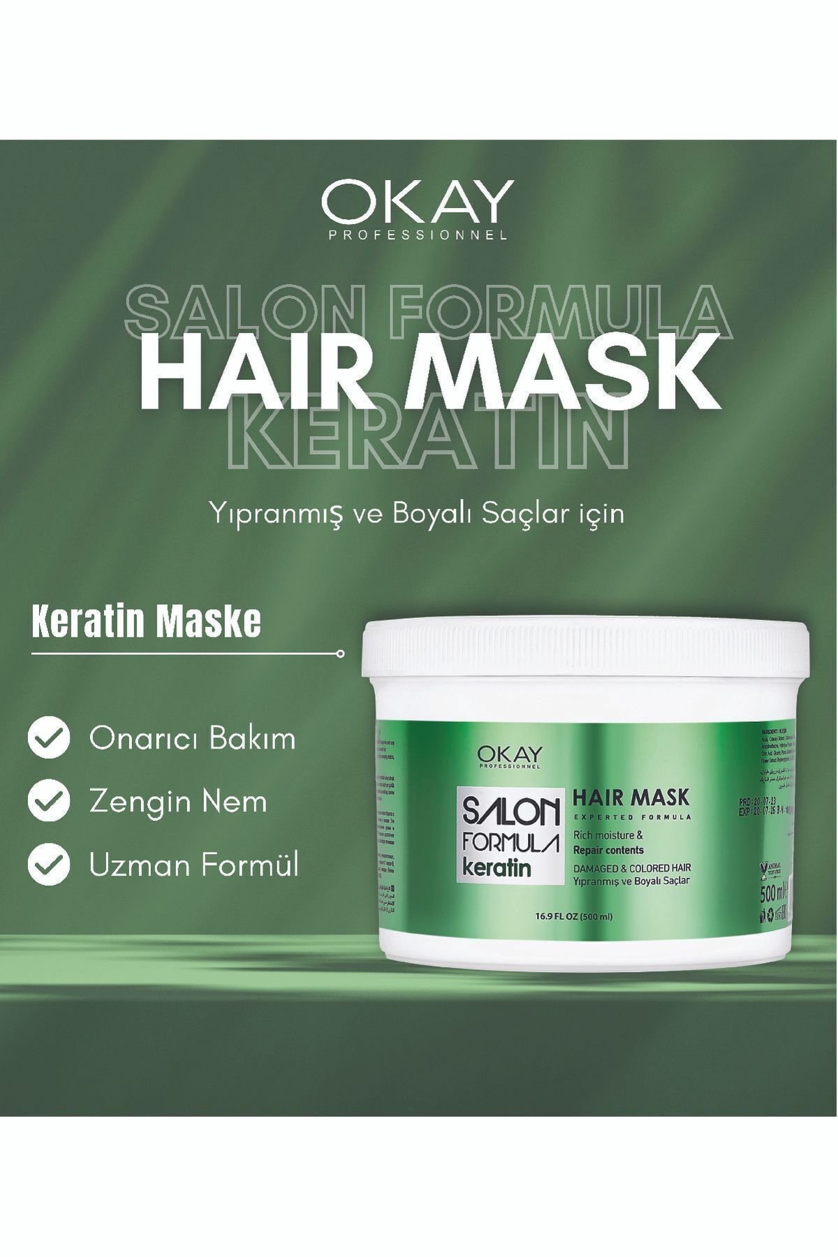 SALON FORMULA 2'Lİ SET KERATIN Maske (500ml + 500ml) OKAY PROFESSIONNEL