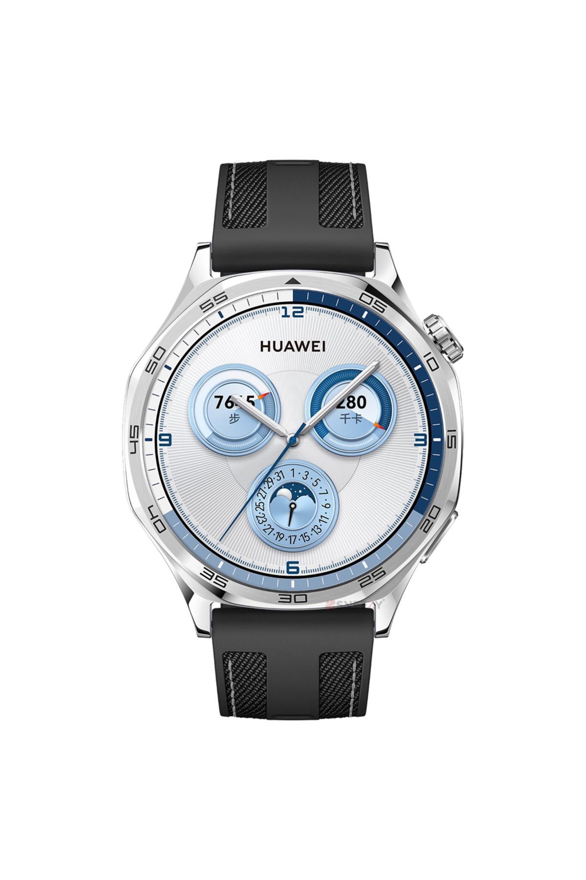 Huawei Watch Gt5 Pro 46mm Ile Uyumlu Metal Tokalı Dikiş Detaylı Şık Dokuma Silikon Kordon