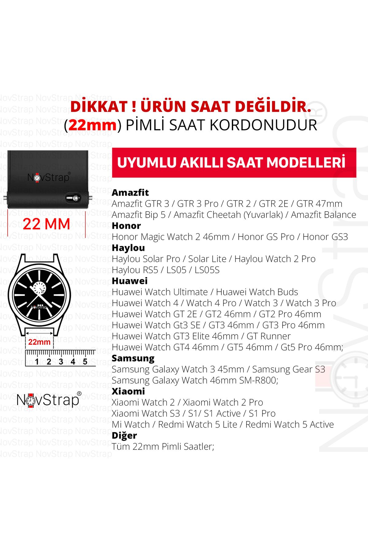 Huawei Watch Gt5 46mm Gt5 Pro Gt4 46mm Gt3 46mm Gt3 Pro Se Gt2 ile Uyumlu Kordon 22mm Hybrid Dikişli