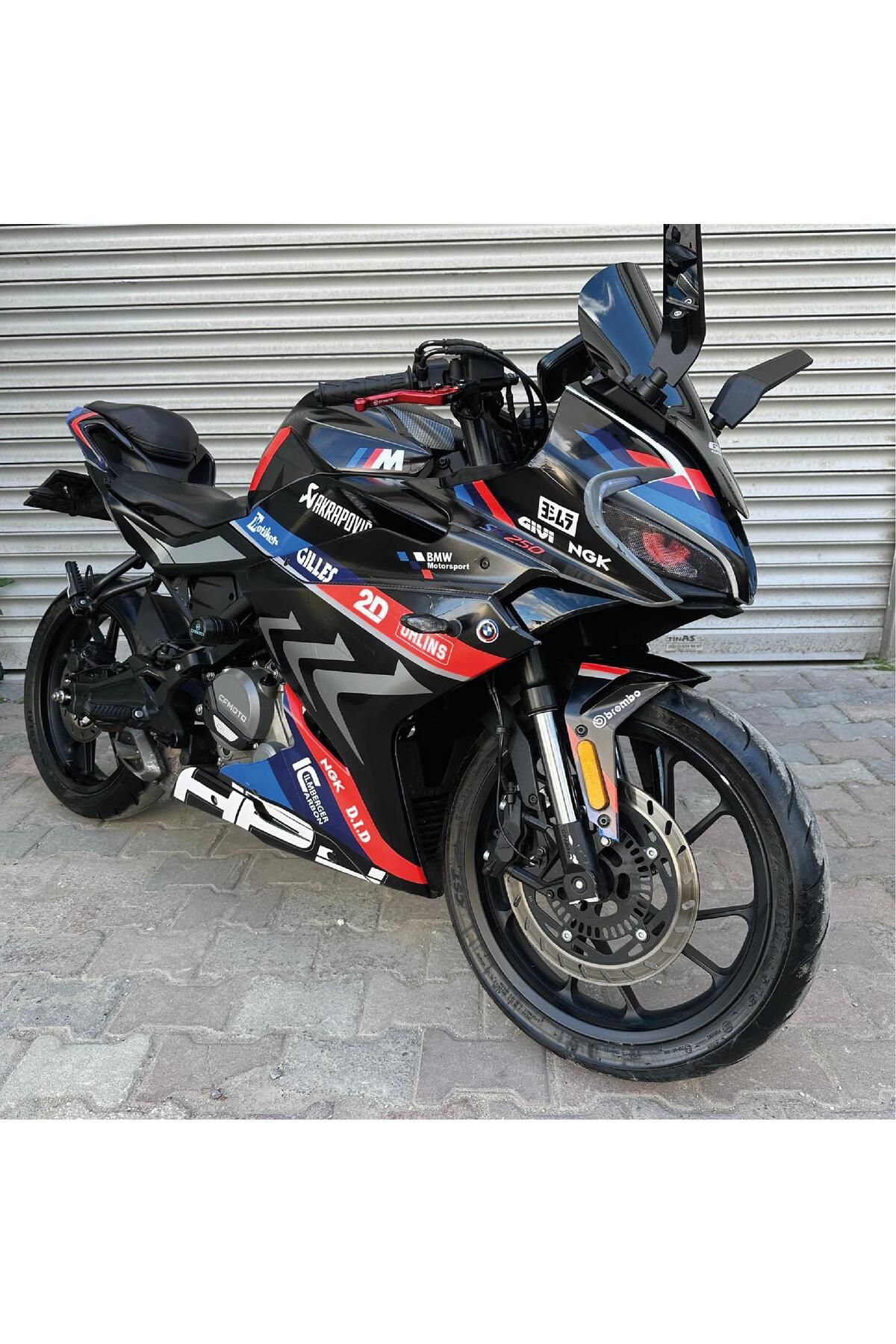 CFMOTO 250SR BMW HP4 MODEL PARCALI MOTOSIKLET KAPLAMA STICKER ETIKET MODELI SIYAH RENK