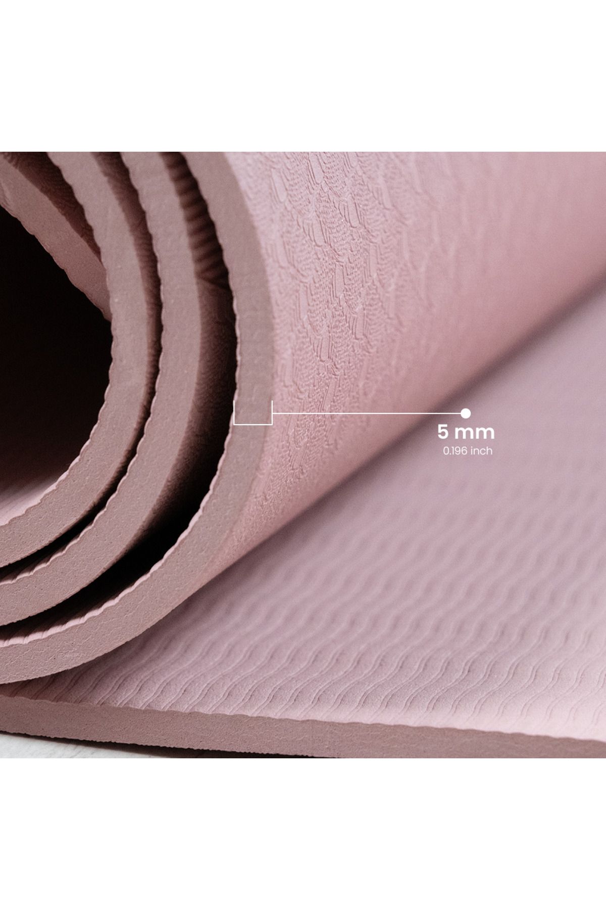 Çizgi Tasarım TPE Yoga Pilates Mat Pastel Pembe