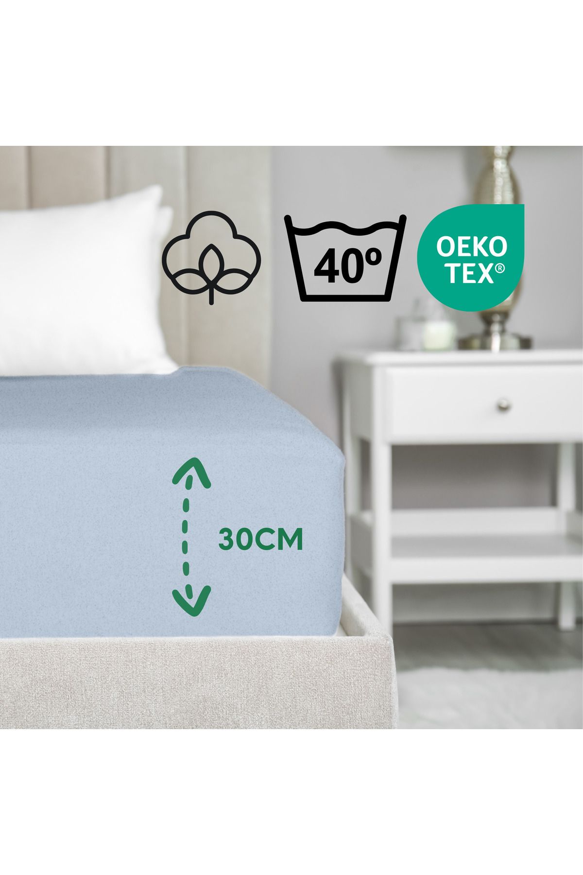 Home ECO Lastikli Çarşaf %100 Pamuk Tek / Çift Kişilik Ekonomik Serisi OEKO-TEX Sertifikalı