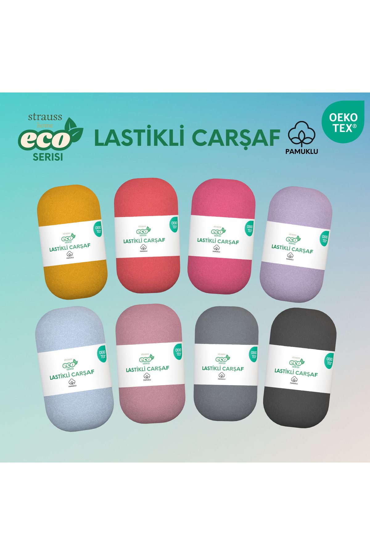 Home ECO Lastikli Çarşaf %100 Pamuk Tek / Çift Kişilik Ekonomik Serisi OEKO-TEX Sertifikalı