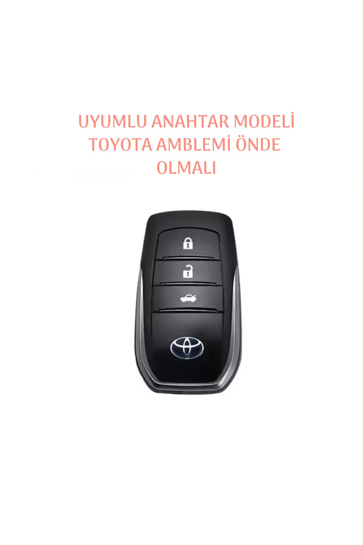 Toyota Chr C-hr Uyumlu Camry Corolla Cross Prius Prado Rav4 Hilux Anahtar Kılıfı Gri