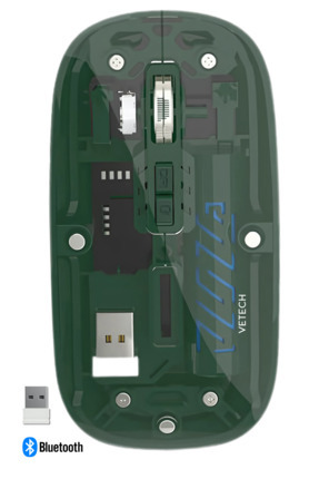 Şarjlı Kablosuz Mouse Şeffaf Tasarım Bluetooth + USB Çift Mod Telefon / Tablet / Laptop / PC Image 0