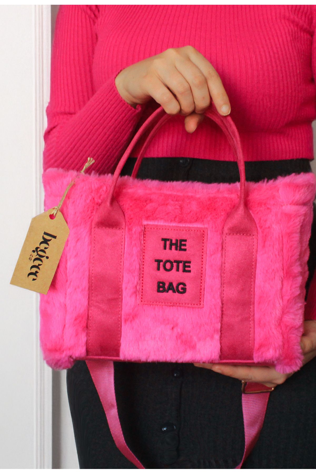 The Tote Bag Peluş Pembe Çanta