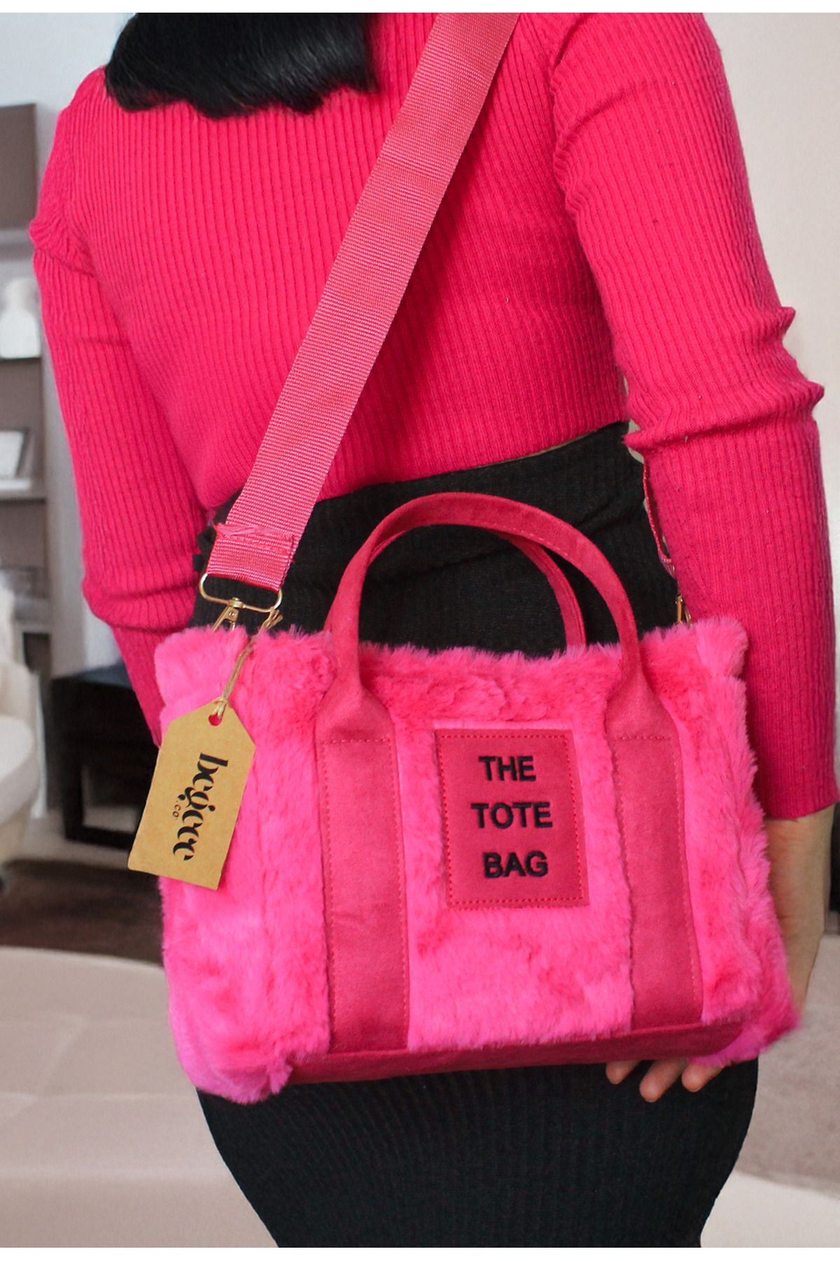 The Tote Bag Peluş Pembe Çanta