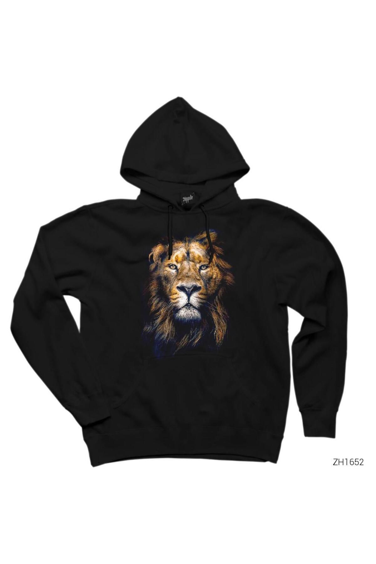 CrowsGate Aslan Kral SiyahKapşonlu Sweatshirt...