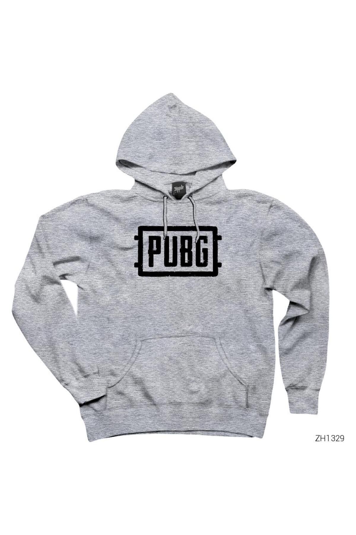 CrowsGate PUBG Logo ClassicGri Kapşonlu Sweat...