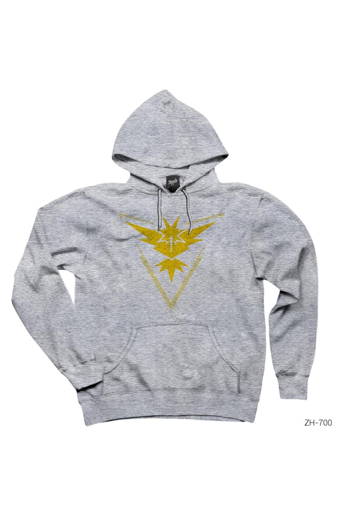 CrowsGate Pokemon TeamInstinct Logo Gri Kapşo...