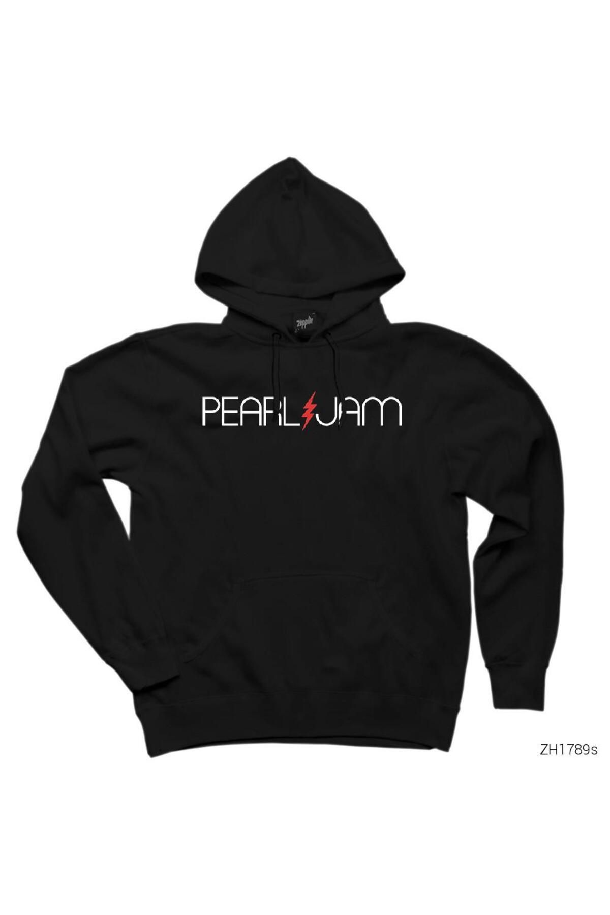 CrowsGate Pearl Jam LightingSiyah Kapşonlu Sw...