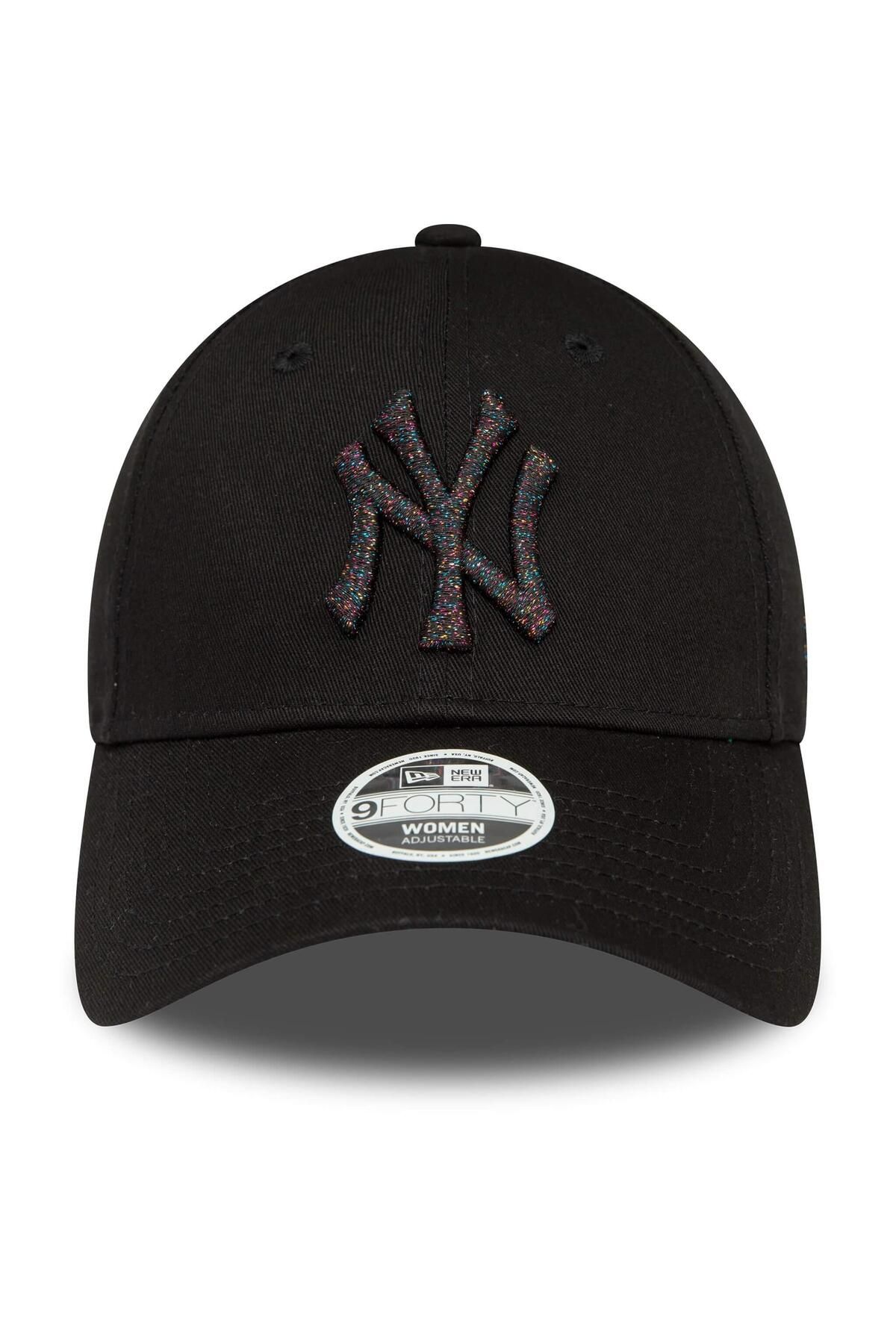 Şapka - Wmns Metallic Logo 9forty New York Yankees - Siyah