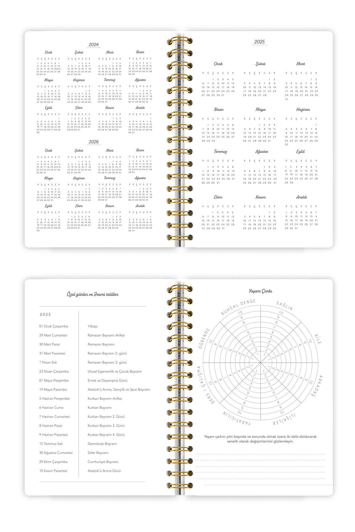 2025 Haftalık Ajanda Gizli Spiralli 17x24 cm 100gr.