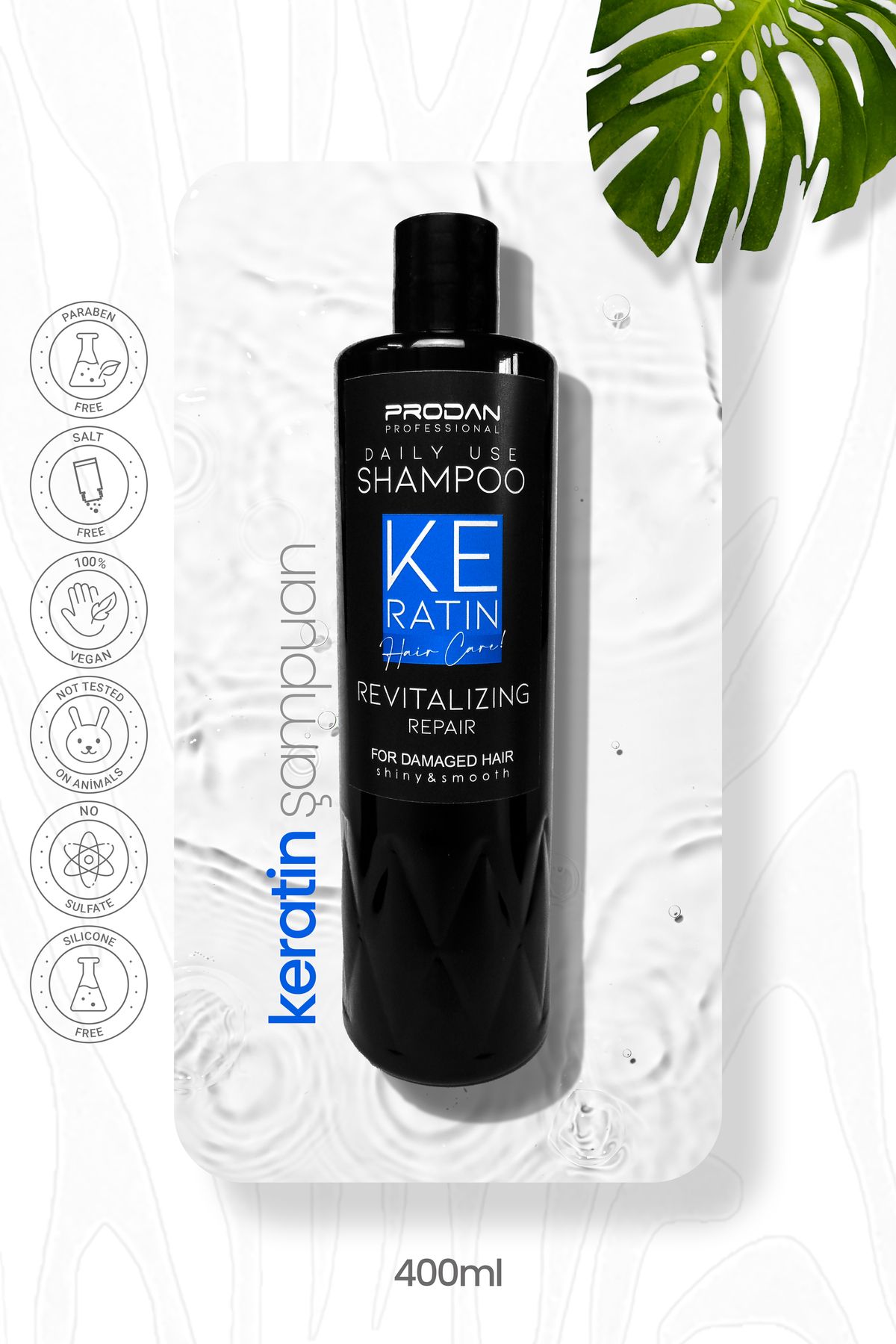 Keratin Saç Sütü & Şampuan | Parlaklık Verici 2'li Saç Bakım Seti - 400ml X2