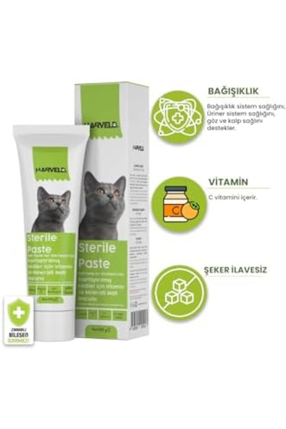 Harveld Sterile Paste Kısırlaştırılmış Kedi Bağışıklık Sağlığı Vitamin Mineral Şeker Ilavesiz Macun