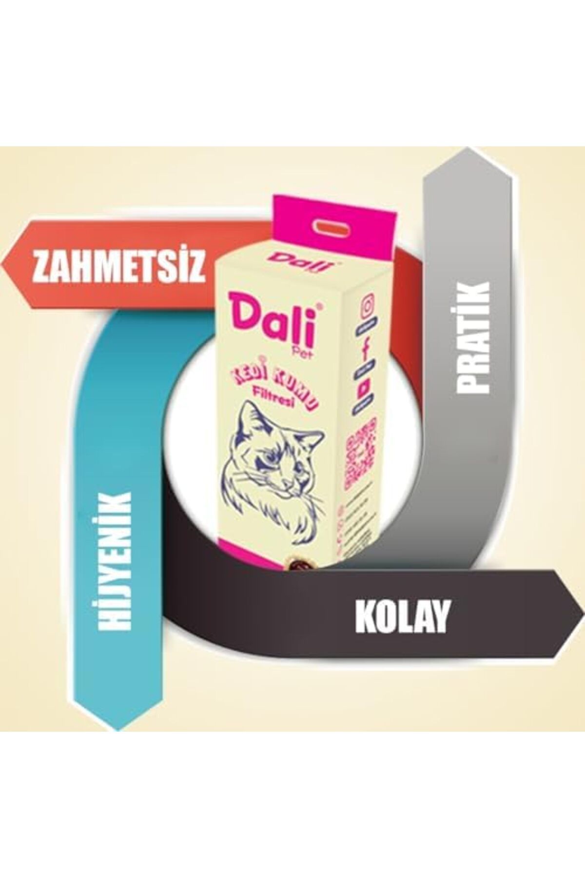 Dali Pet Kedi Kumu Filtresi, Elekli Filtre, Kokusuz – Kedi Tuvaleti Temizleme Filtresi, Kedi Bakım,