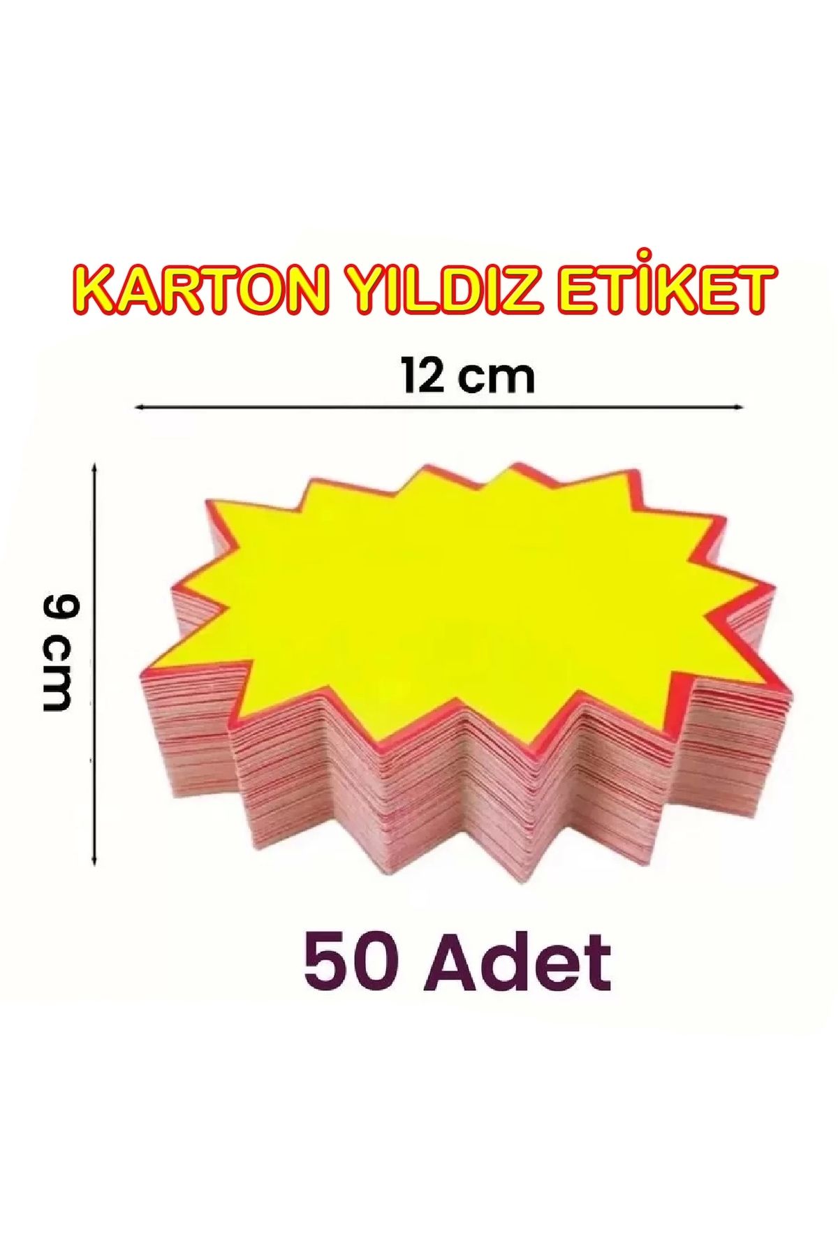 DamgaMarket Sarı YıldızKarton Fiyat Etiketi 9...