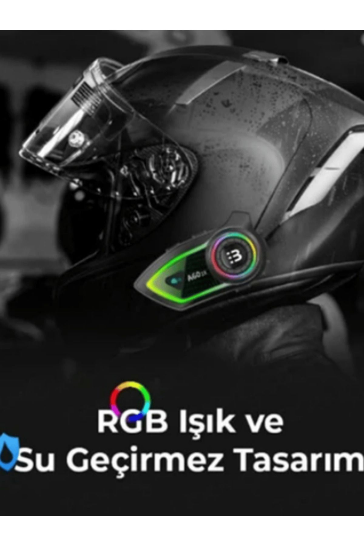 A60 Motosiklet Kask 5.3 Bluetooth Interkom Intercom Kulaklık Mikrofon