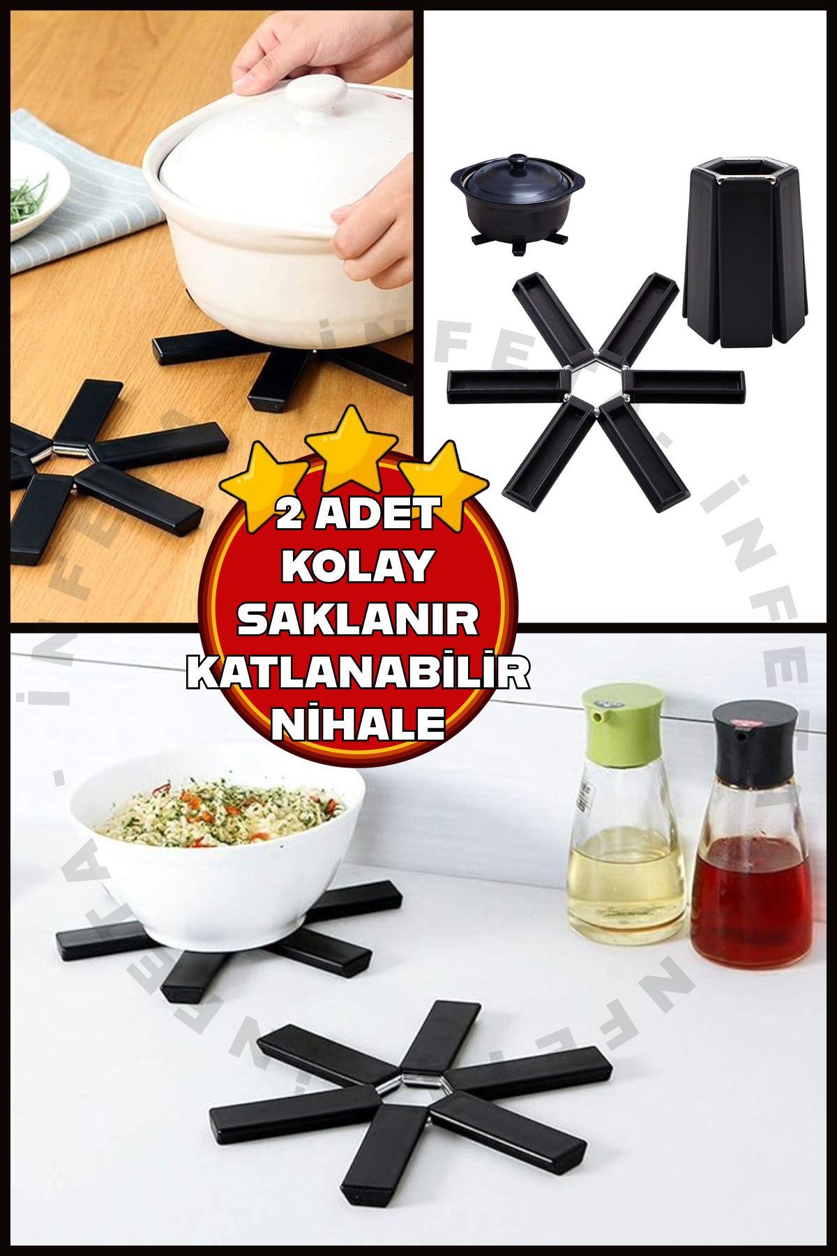 İnfeta 2 Adet NihaleKatlanabilir Isıya Dayanı...