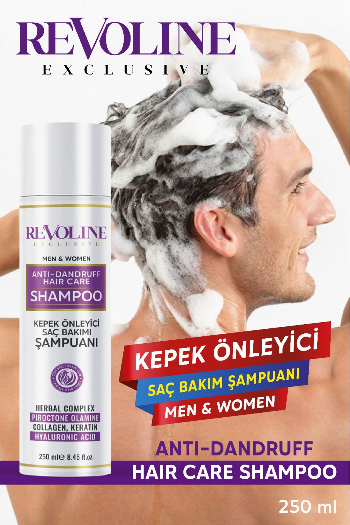 Revolıne (SEBOREİK DERMATİD, , KAŞINTI, PULLANMA) Kepek Önleyici Saç Bakım Şampuanı 250 ml