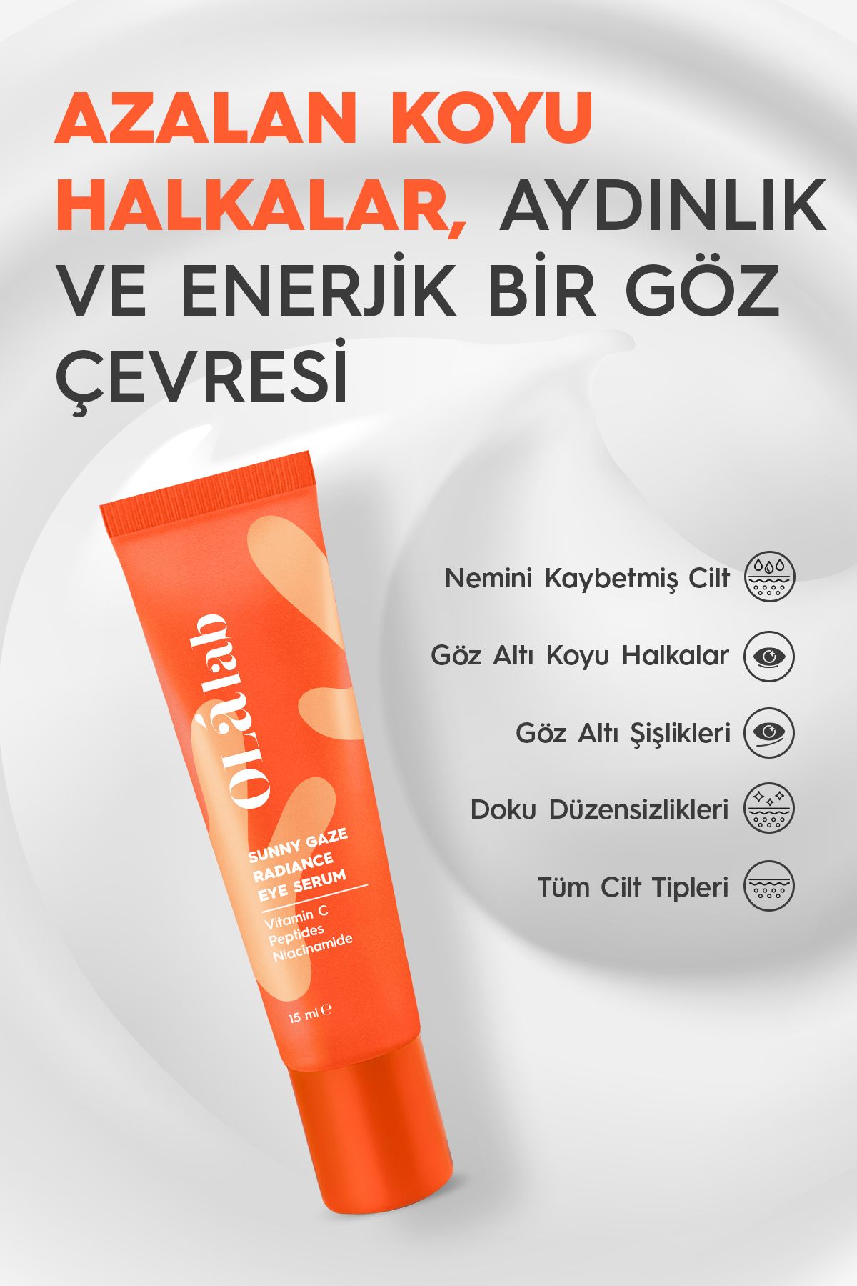 Torbalanma Koyu Halka Karşıtı Aydınlatıcı Vitamin C & Peptit Göz Kremi 15 ml