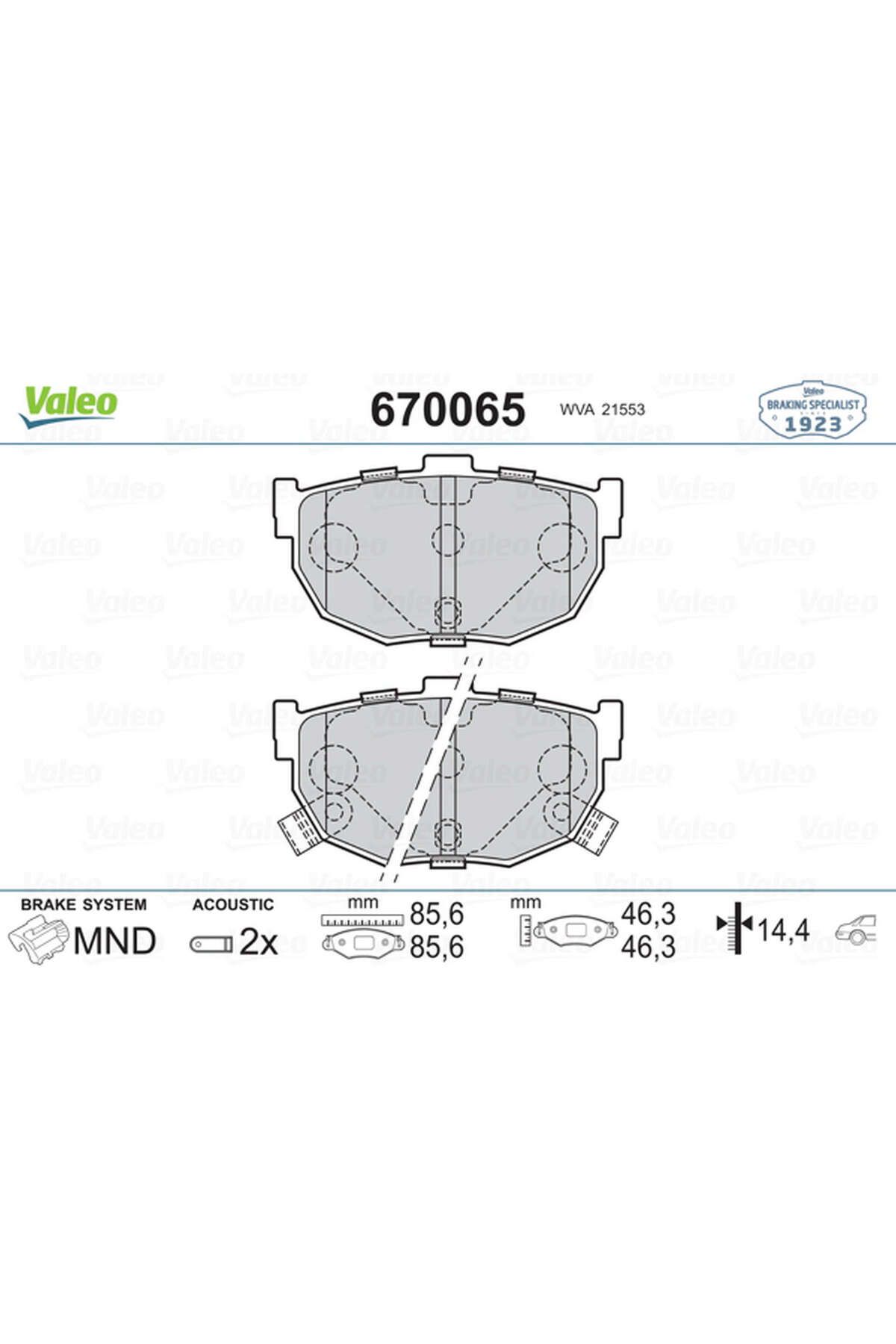 Valeo FREN BALATASI ARKAACCENT ERA 1.4 GL-1.5...