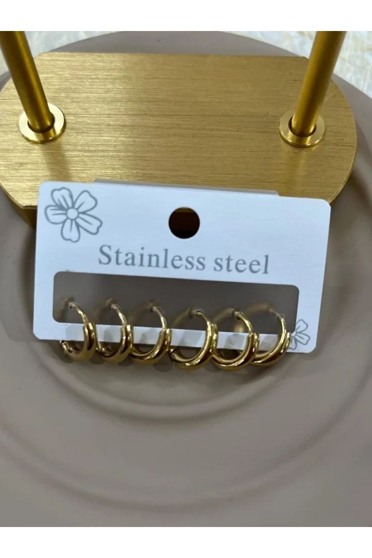 Kuzeyin Fatihi StainlessStell Çelik Gold Küpe...