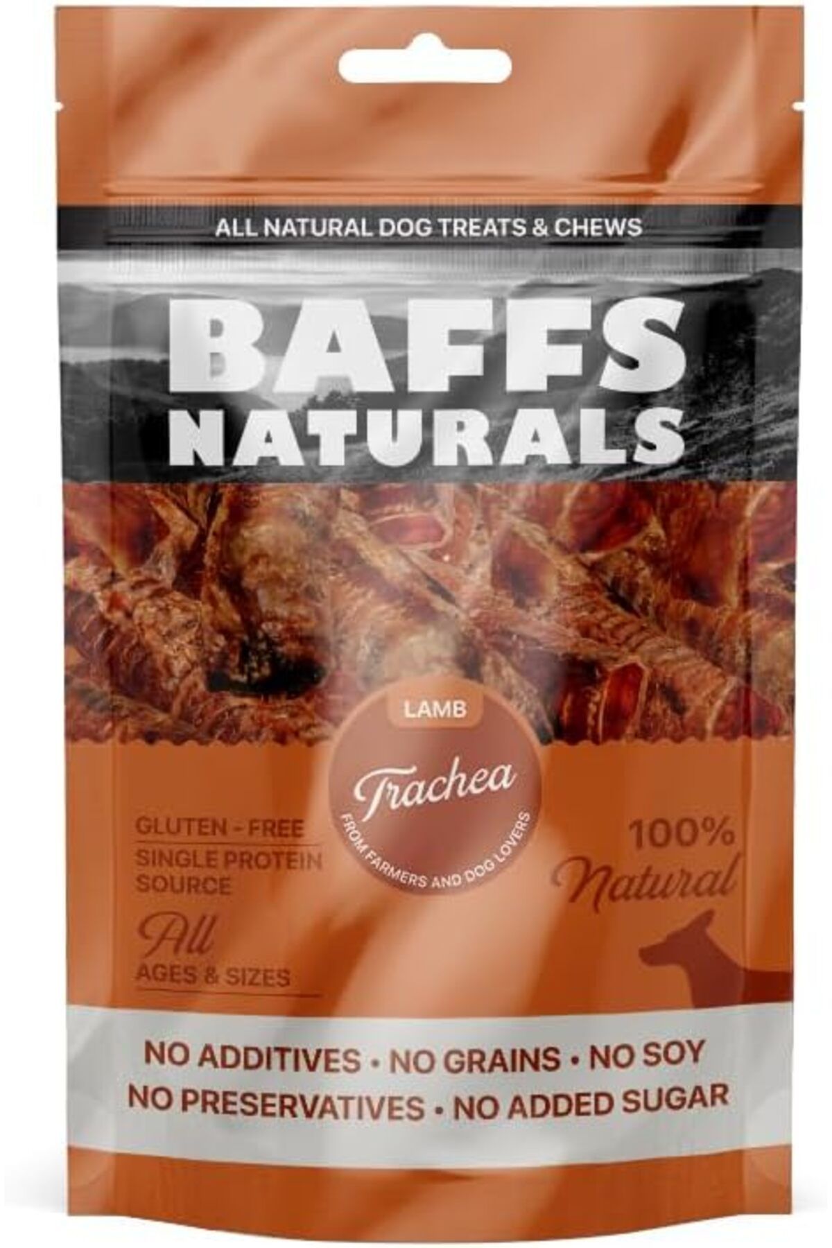 Baffs Naturals Kuzu Gırtlak 100% Doğal Köpek Ödül Maması 100 gr (100 Gr x 1 Adet)