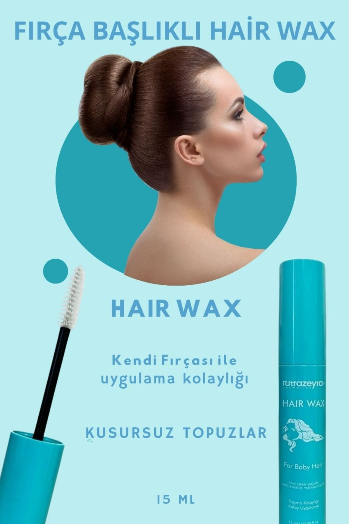 Fırça Başlıklı Hair Wax - Bebek Saçlar Ve Yeni Çıkan Saçlar Için Premium Saç Waxı