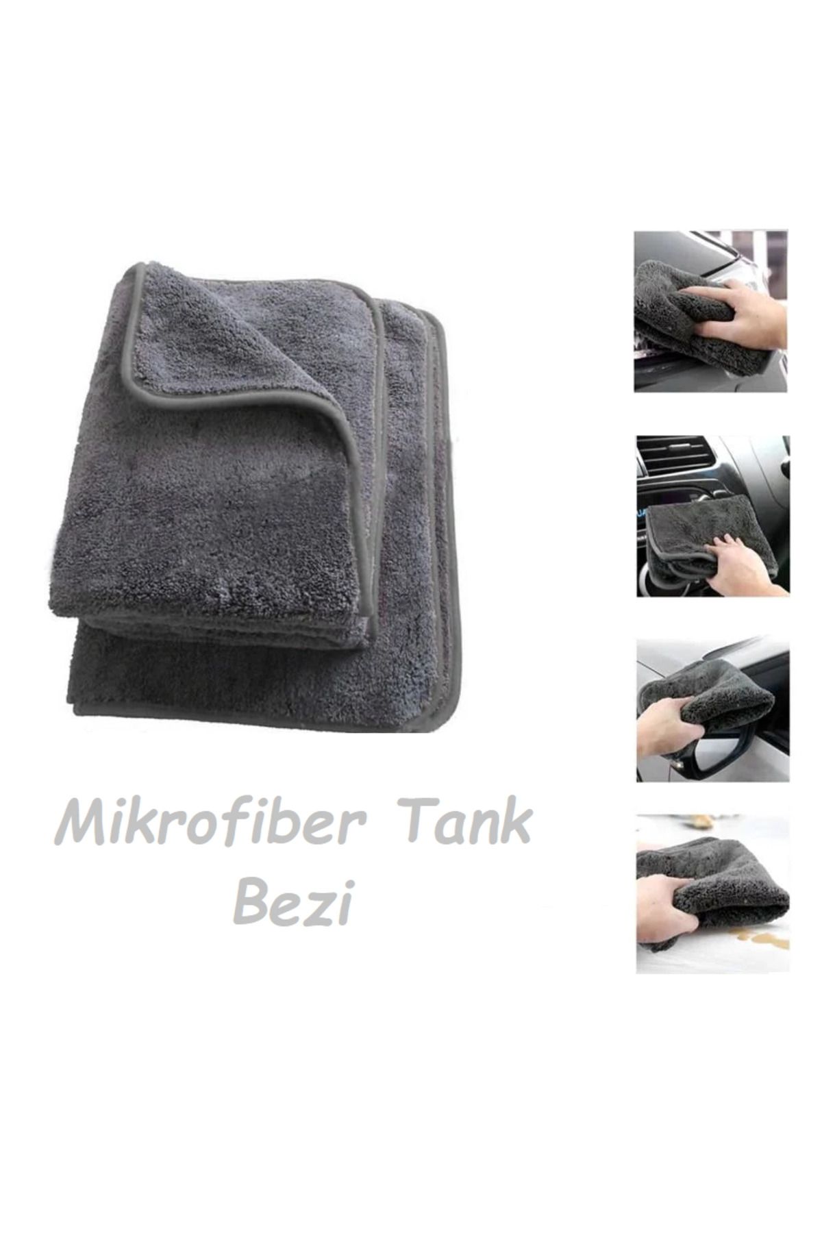 Mikrofiber Tank Bezi Kalın Süper Emici Yüzlü Araç Kurulama Ve Cila Bezi  (50x70 Cm)