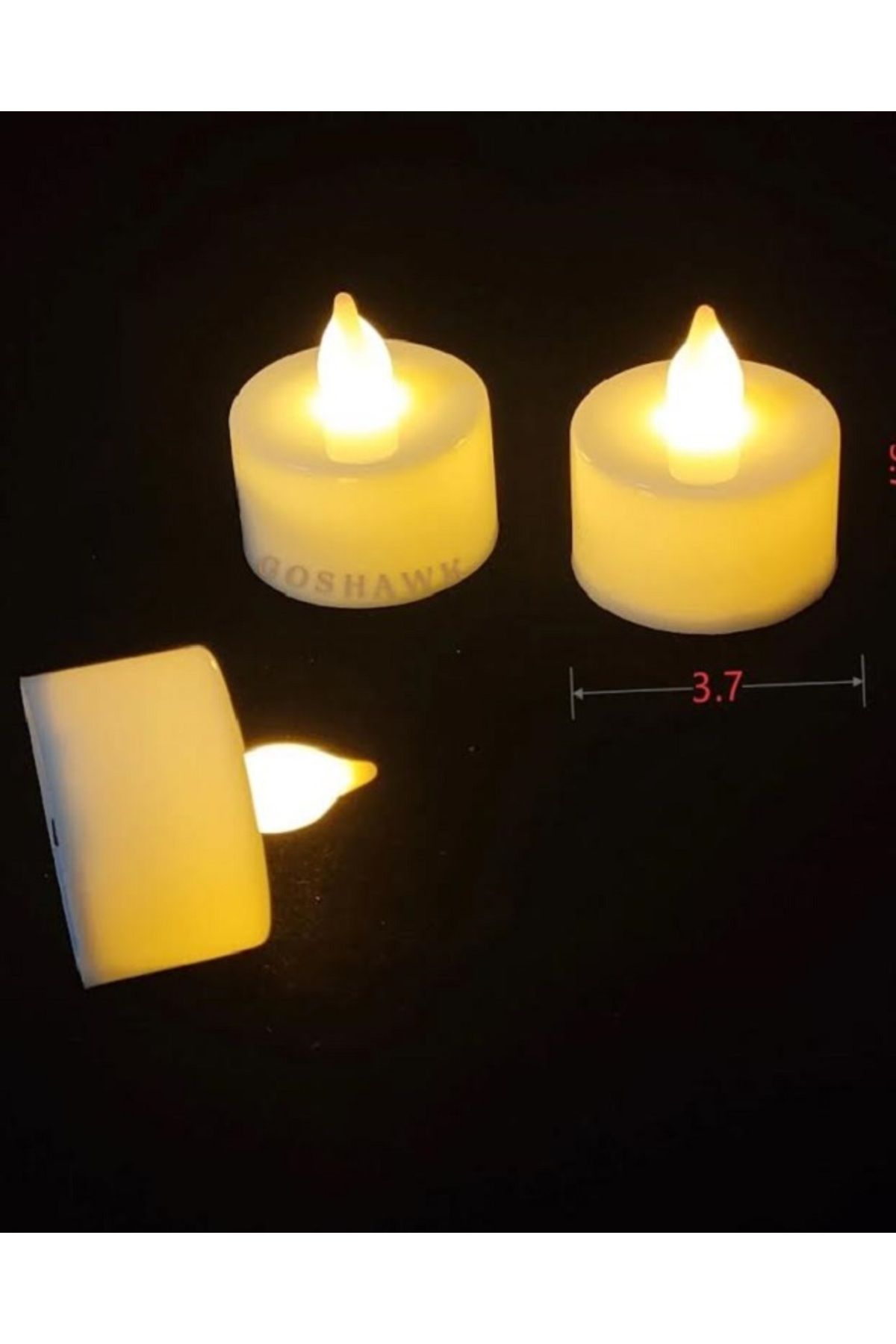 Ledli Mum Tealight Işıklı Dumansız Sarı Pilli Led Mum Adak Mumu (6 ADET MUM  18 Adet PİL DAHİL)