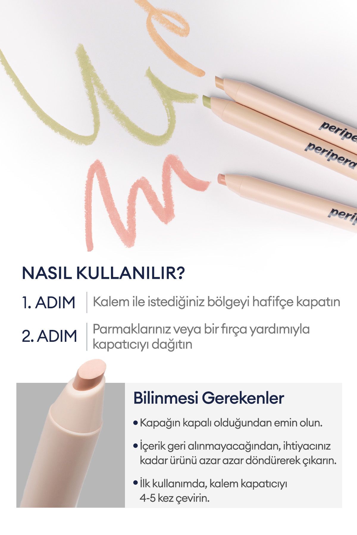 Renk Düzenleyici Kalem Kapatıcı Yeşil Renk PERIPERA Mood Fit Pencil Concealer 002 Cover Green