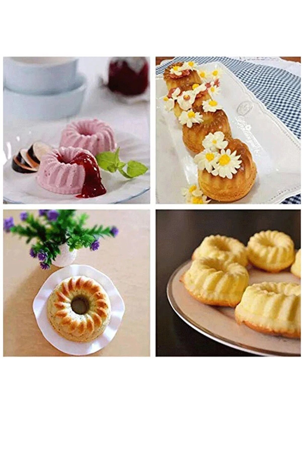 6 Lı Yıkanabilir Mini Kek Muffin Pişirme Kalıbı, Silikon Muffin, Cupcake Kalıbı